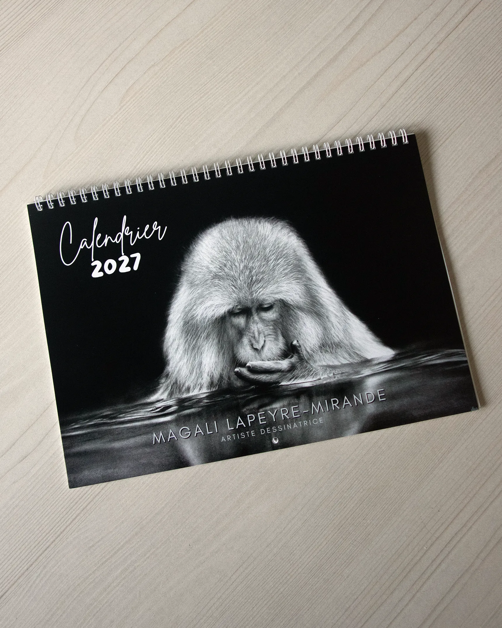 Calendrier d'art 2027 de l'artiste dessinatrice Magali Lapeyre-Mirande, spécialisée en art animalier contemporain